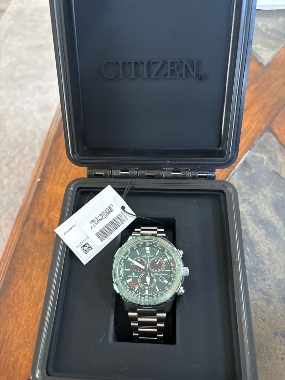 Citizen Green Dial Stainless Steel Chronograph Watch